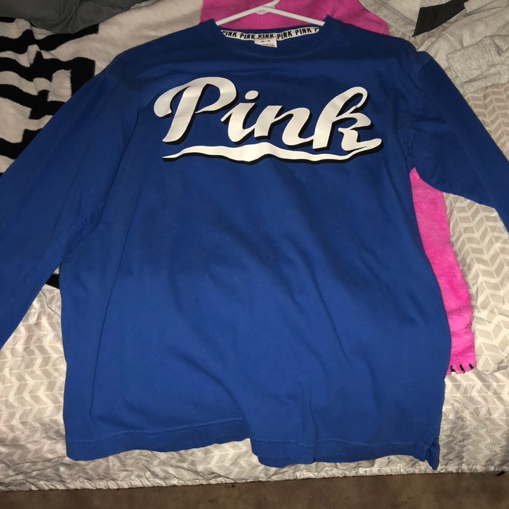 vs pink long sleeve tee sz xs